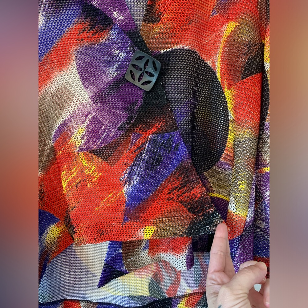 Joseph Ribkoff Multi Color Mesh Asymmetrical One … - image 6